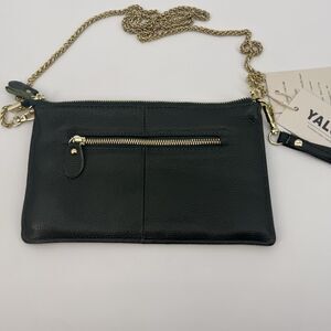 Yaluxe Dark Green Genuine Leather Wristlet Bag Pouch Crossbody Purse